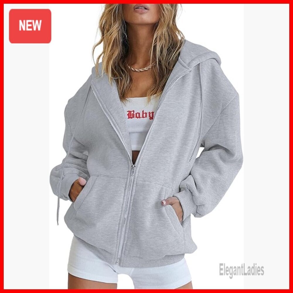 Zip Up Hoodie with Pockets, Fleece Lined, Long Sleeve, Regular Fit, Casual